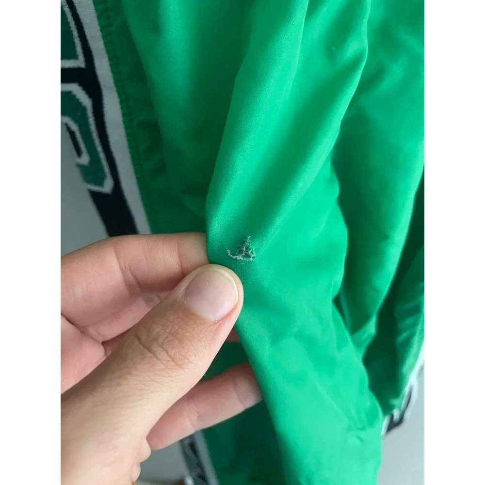 Vintage In Play UND Hockey Kids Small Green Nylon Track Pants Made in USA